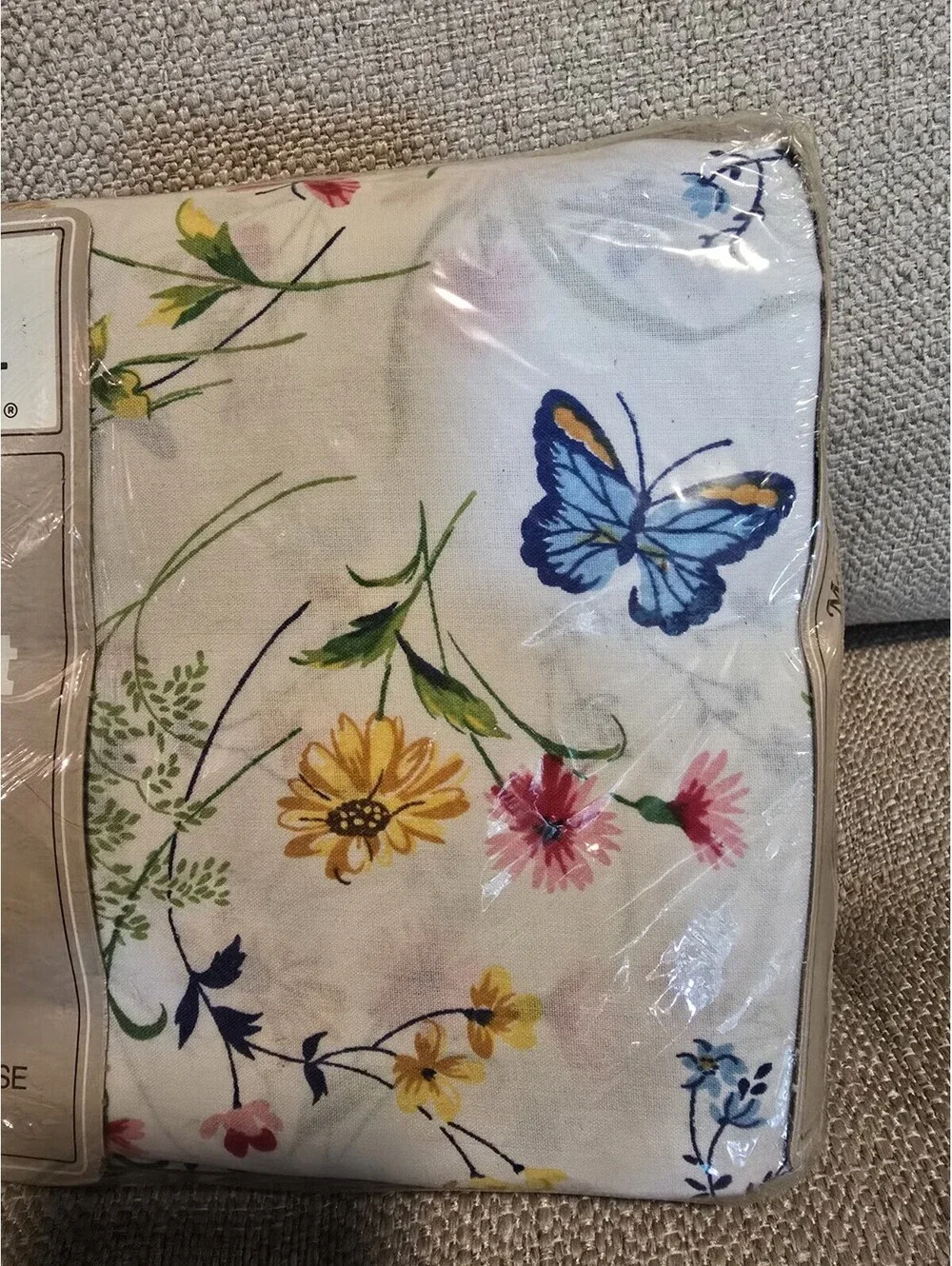 Vintage Cannon Monticello 3 Piece Twin Sheet Set Flowers Butterflies NEW